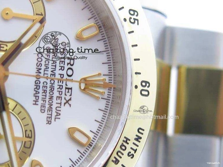 YG Bracelet Dial On Edition JF Daytona A7750 YG Best SS SS 116523 White 0106